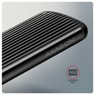 AXAGON EEM2-SC Obudowa zewnętrzna aluminiowa bezśrubowa USB-C 3.2 Gen 2 10Gbps - M.2 NVMe SSD, długość 30 do 80 mm szary
