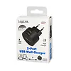 LogiLink Ładowarka sieciowa  2x USB-A, 10.5W, czarna