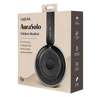 LogiLink Słuchawki z mikrofonem, BT6.0, ANC, czarne