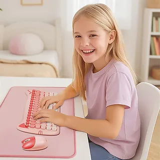 LogiLink Podkładka na klawiaturę i mysz, XXL, r&oacute;żowa