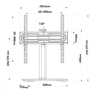 Maclean Uniwersalny stojak, max 35kg MC-132 na szafke RTV, obr&oacute;t 20 stopni, dla TV 32-55''