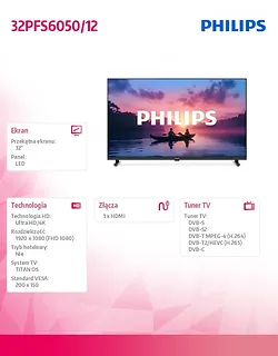 Philips Telewizor LED 32 cale 32PFS6050/12