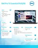 Laptop Dell Pro 15 Essential PV15250|i7-1355U|16GB|1TB SSD|Intel UHD|None|W11 Pro|WLAN + BT|15.6 FHD|Backlit Kb|4 Cell|65W/3YPS