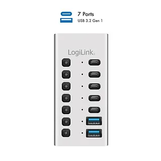 LogiLink Hub 7xUSB-A/C z przełącznikiem on/off