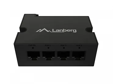 Lanberg Przełącznik Din-Ge4-Bt-90w 1xIn 3xOut 1GB PoE Extender Gigabit Ethernet Din Rail Bt 90W