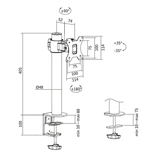 LogiLink Uchwyt do monitora 17-32 cale, stalowy, maks. 9kg