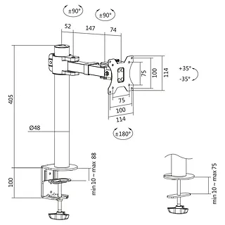 LogiLink Uchwyt do monitora 17-32 cale, stalowy, maks. 9kg