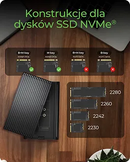 IcyBox Obudowa SSD IB-1920M-C42 NNVMe SSD , USB4 GEN 3x2 (40GB)
