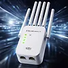 Qoltec Wzmacniacz sygnału WiFi | Repeater | Access Point | 300Mb/s | 6  anten | 2xRJ45