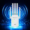 Qoltec Wzmacniacz sygnału WiFi | Repeater | Access Point | 300Mb/s | 6  anten | 2xRJ45