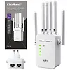 Qoltec Wzmacniacz syganłu WiFi 6 | Repeater | Access Point | AX1200 Mb/s| 6 anten | 2xRJ45 | 128MB