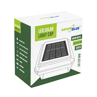 GreenBlue Lampa solarna LED na słupek GB128 WW 100x100 mm 3200K