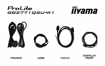 IIYAMA Monitor  27 cali GB2771QSU-W1 QHD,Fast IPS,200Hz,HAS (150) PIVOT,     2xUSB 3.2, 2xUSB C, 0,5ms, 2xHDMI, DP, 350cd,Adaptive G-SYNC - 2560 x 1440    @4