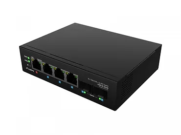 Lanberg Przełącznik ILGE-4P-2S-90 Light Industrial POE 1XBT 3XAT 2XSFP DIN   Gigabit Ethernet