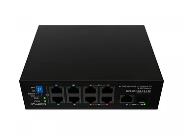Lanberg Przełącznik Light ILFE-8P-1GE-1S-120 Light Industrial POE 4XBT 4XAT  SFP+ ETH DIN FAST Ethernet