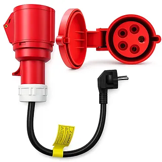Qoltec Adapter siłowy do ładowarek EV | gniazdo CEE 16A 5P | Przejści&oacute;wka 400V na SCHUKO 230V | max 16A | 3.5kW