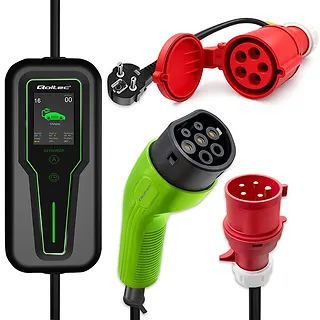 Qoltec Adapter siłowy do ładowarek EV | gniazdo CEE 16A 5P | Przejści&oacute;wka 400V na SCHUKO 230V | max 16A | 3.5kW