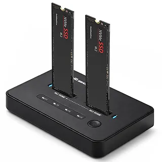 Qoltec Stacja dokuj&scaron;ca dysk&oacute;w SSD M.2 NVMe | PCIe | USB-C | 20Gb/s |    DUAL 2x8TB | klonowanie offline
