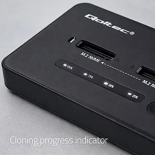 Qoltec Stacja dokuj&scaron;ca dysk&oacute;w SSD M.2 NVMe | PCIe | USB-C | 20Gb/s |    DUAL 2x8TB | klonowanie offline
