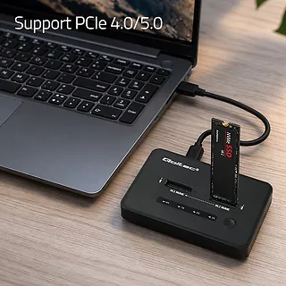 Qoltec Stacja dokuj&scaron;ca dysk&oacute;w SSD M.2 NVMe | PCIe | USB-C | 20Gb/s |    DUAL 2x8TB | klonowanie offline