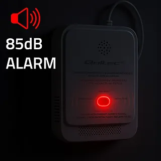 Qoltec Czujnik wycieku gazu ziemnego i tlenku węgla (czadu) | Tuya | Wi-Fi | alarm 85dB | LED