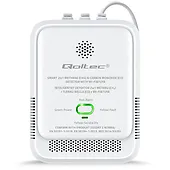Qoltec Czujnik wycieku gazu ziemnego i tlenku węgla (czadu) | Tuya | Wi-Fi | alarm 85dB | LED