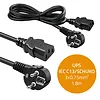 Qoltec Kabel zasilający | wtyczka kątowa SCHUKO CEE 7/7 (E/F) | IEC C13 | 3x0.75mm2 | czysta miedź Cu | 1.8m