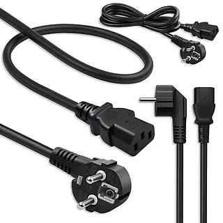 Qoltec Kabel zasilający | wtyczka kątowa SCHUKO CEE 7/7 (E/F) | IEC C13 | 3x0.75mm2 | czysta miedź Cu | 1.8m