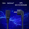 Qoltec Kabel zasilający | wtyczka kątowa SCHUKO CEE 7/7 (E/F) |  IEC C133x0.5mm2 | czysta miedź Cu | 1.8m