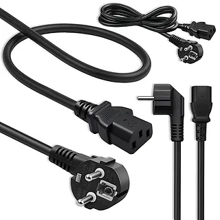 Qoltec Kabel zasilający | wtyczka kątowa SCHUKO CEE 7/7 (E/F) | IEC C13 | 3x0.5mm2 | czysta miedź | 1.5m
