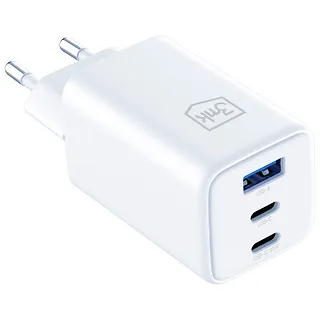 3MK Ładowarka sieciowa Hyper GaN 65W 1xUSB-A 2xUSB-C PD QC4+ biała