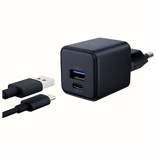 3MK Ładowarka sieciowa Hyper GaN 20W 1xUSB-A 1xUSB-C PD QC4+ czarna
