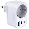 3MK Adapter sieciowy Hyper Charger 30W 1xUSB-A 2xUSB-C 1x Schuko PD  QC 3.0 białt