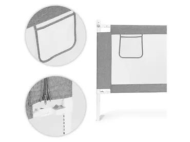 Barierka ochronna na łóżko EcoToys szara 200x61x25 cm