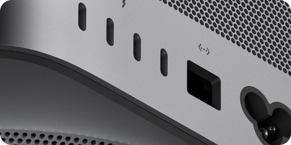 USB-C Thunderbolt 4 Ethernet Mac Studio Porty złącza w Apple Mac Studio