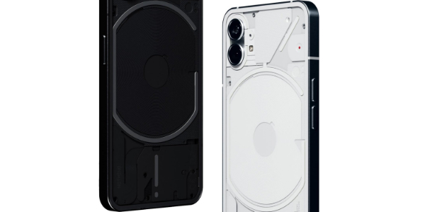 Nothing Phone (1) czarny i Nothing Phone (1) biały design Przezroczysty design tył telefonu Nothing Phone (1)