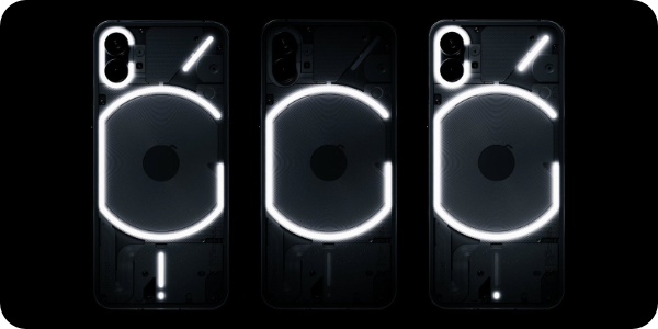 Nothing Phone (1) z oświetleniem Glyph Interface Glyph Interface w Nothing Phone (1)
