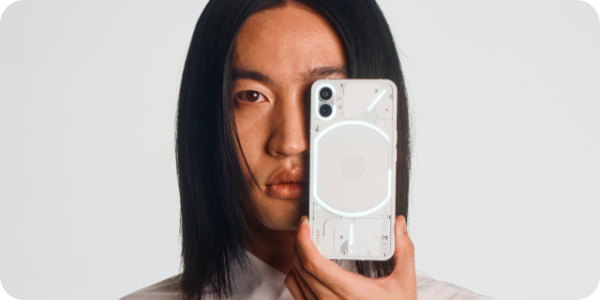 Biały telefon przezroczysty Nothing Phone (1) Smartfon Nothing Phone (1) biały