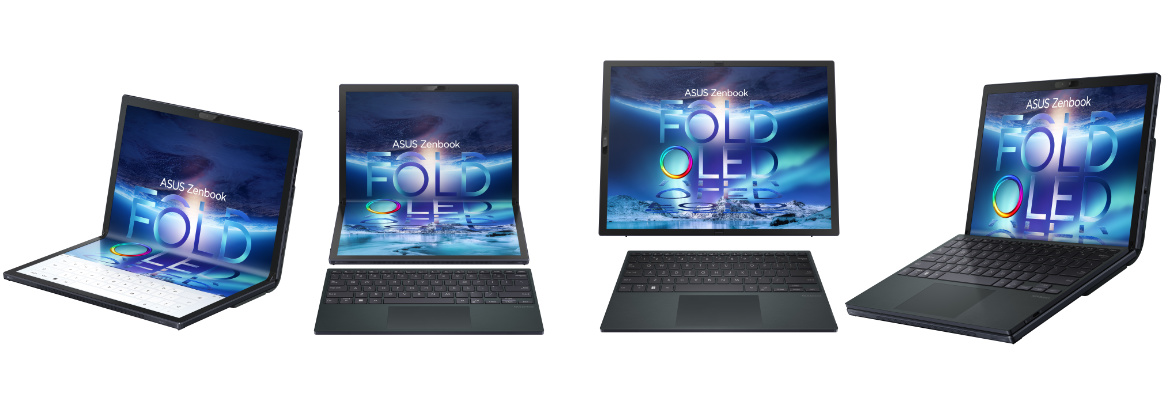 Hybryda laptopa i tabletu Asus Zenbook 17 Fold OLED Asus Zenbook 17 Fold OLED tryb laptopa tryb desktop tryb tabletu tryb czytnika tryb rozszerzony