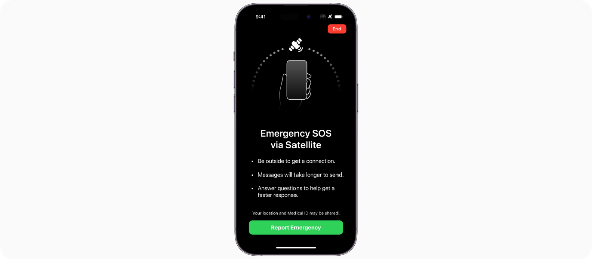 iOS 16 iPhone 14 emergency SOS via satellite komunikacja satelitarna